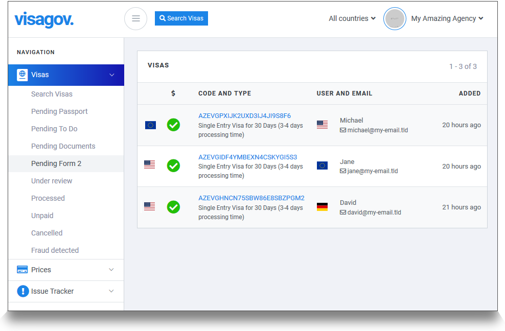 Tramitación y gestión de visados para empresas de viajes